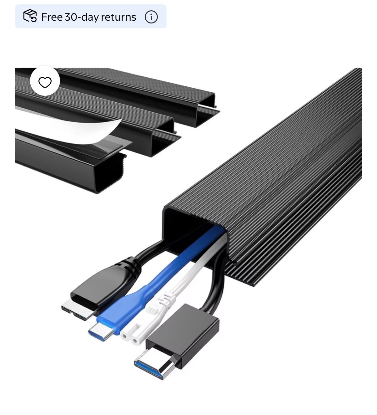 LazySpin Cable Management Tray Black 62.8in