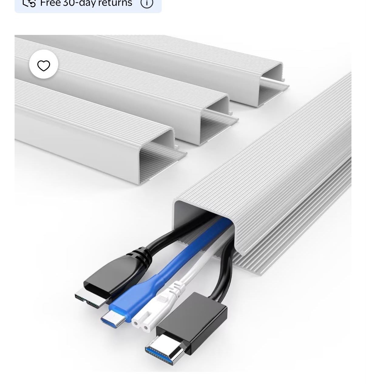 LazySpin Cable Management Tray White 62.8in