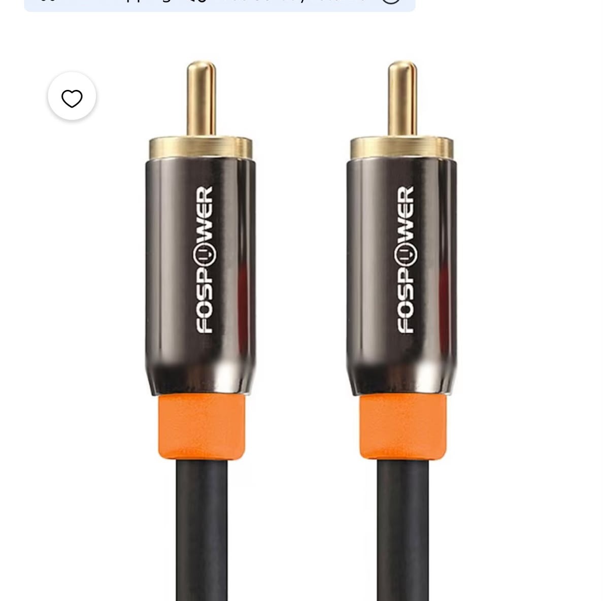 FosPower Digital Audio Coaxial Cable 10ft