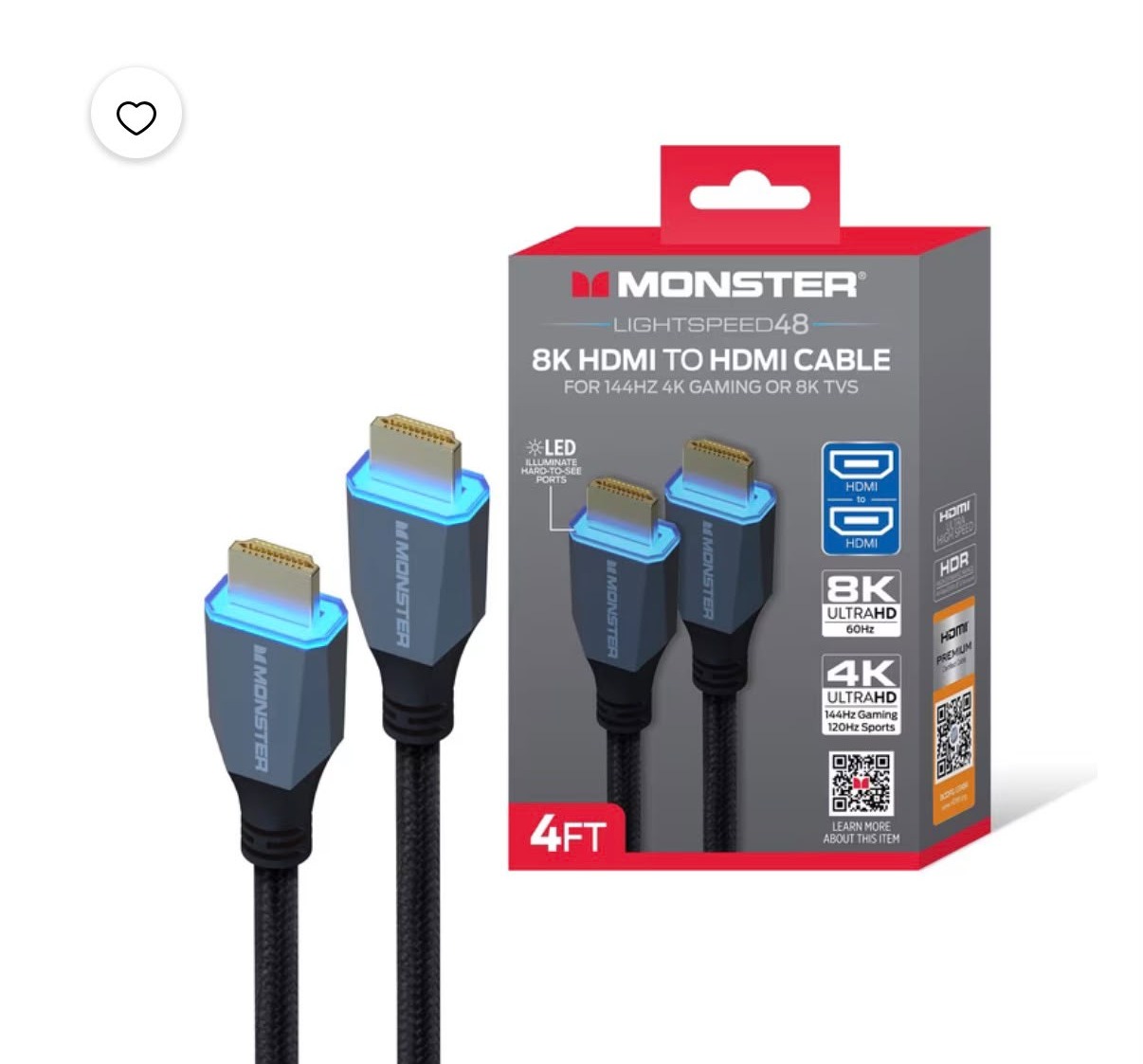 Monster 8K HDMI Cable 4ft